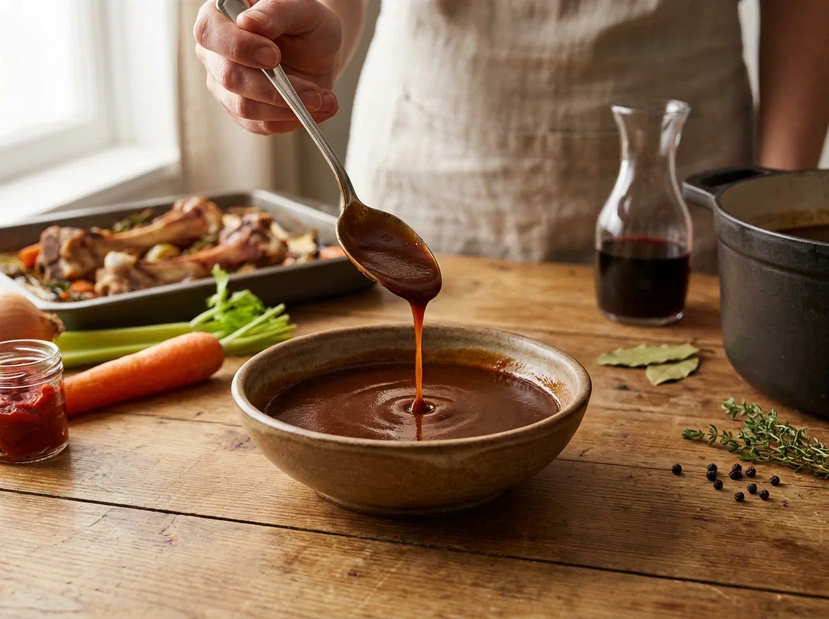 Demi-glace, il fondo bruno concentrato della cucina francese