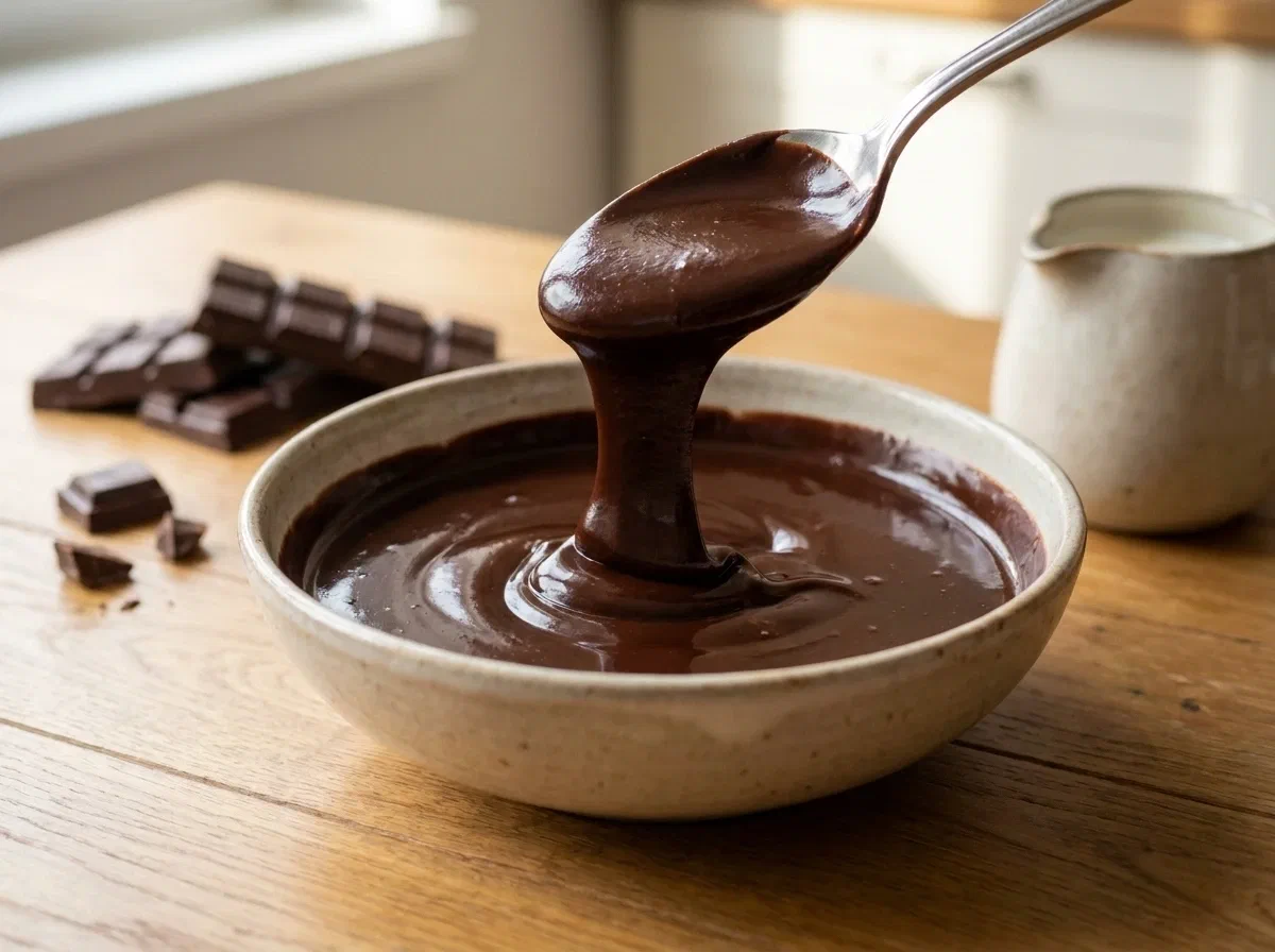Ganache al cioccolato lucida, con due ingredienti