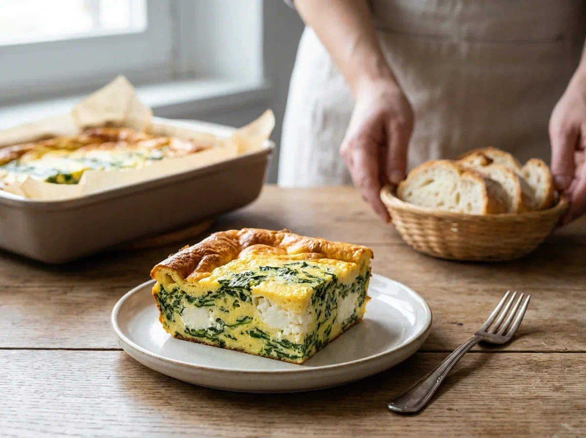 Frittata al forno con spinaci e ricotta
