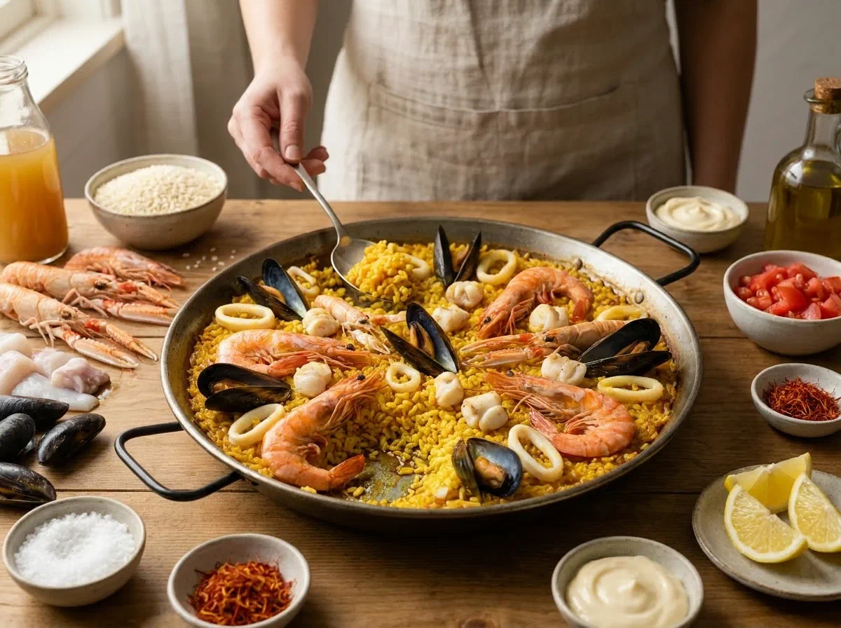Paella di mare, il riso spagnolo ai frutti di mare