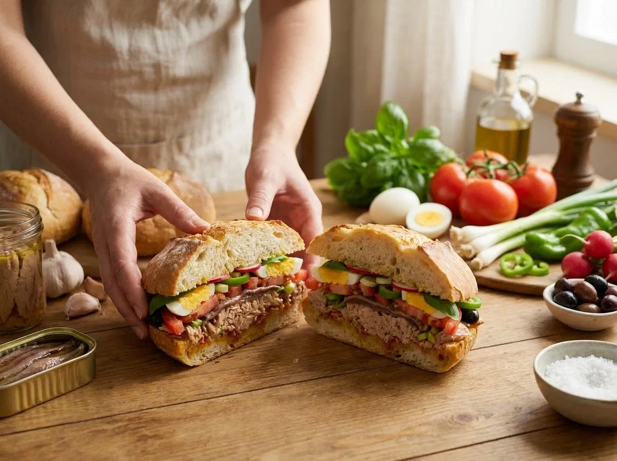 Pan bagnat, il panino niçois al tonno e verdure