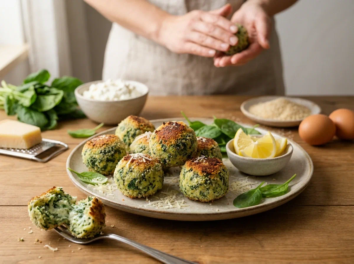 Polpette di ricotta e spinaci al forno, morbide e leggere