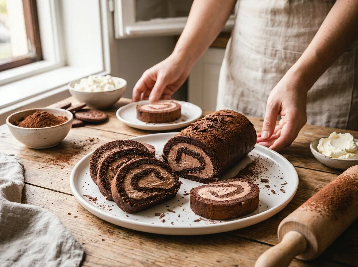Rotolo senza cottura al cacao, facile e goloso