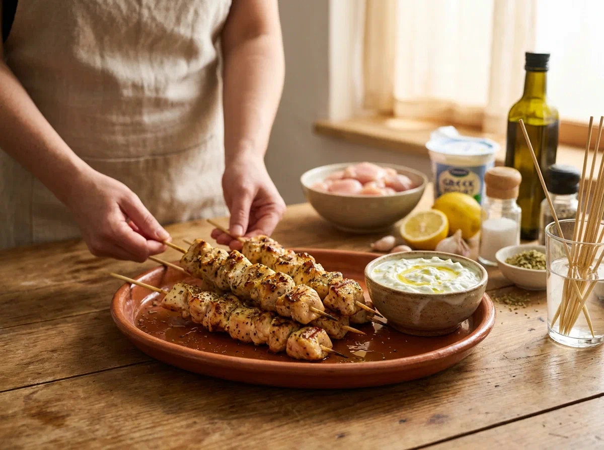 Souvlaki di pollo, gli spiedini greci marinati allo yogurt