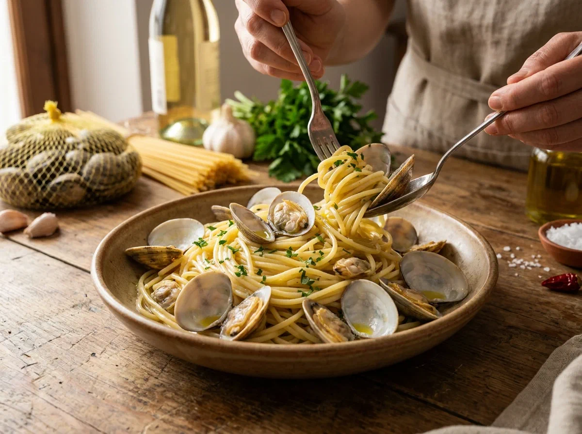 Spaghetti alle vongole in bianco, la ricetta classica